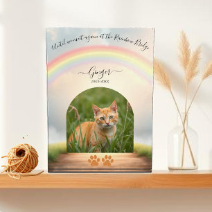 Rainbow Bridge-Custom Cat Memorial Photo Block