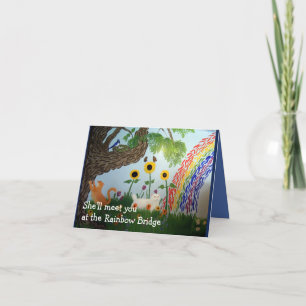 Rainbow Bridge Female Cat Sympathy Card