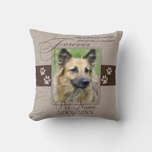 Rainbow Bridge Forever Loved Pet Sympathy Custom Cushion (Front)