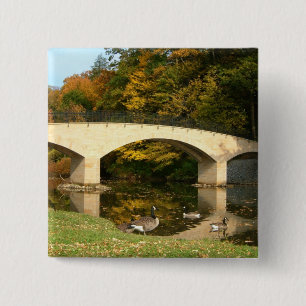 Rainbow Bridge in Fall at Grove City College 15 Cm Square Badge
