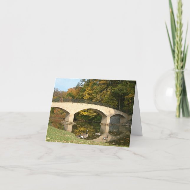 Rainbow Bridge in Fall at Grove City College Card (Front)
