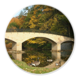 Rainbow Bridge in Fall at Grove City College Ceramic Knob