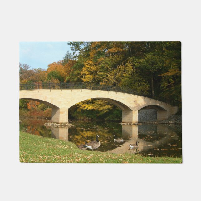 Rainbow Bridge in Fall at Grove City College Doormat (Front)