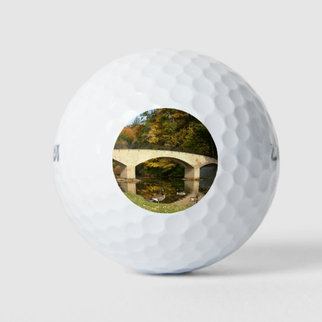 Rainbow Bridge in Fall at Grove City College Golf Balls (Front)