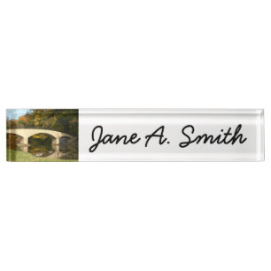 Rainbow Bridge in Fall at Grove City College Nameplate