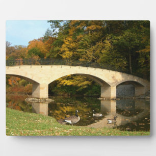 Rainbow Bridge in Fall at Grove City College Plaque