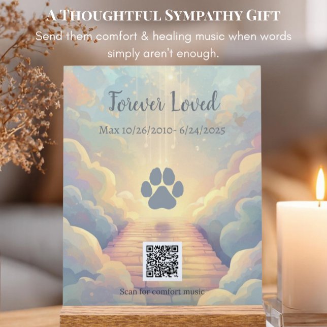 Rainbow Bridge Interactive Memorial with Music Acrylic Sign (Creator Uploaded)