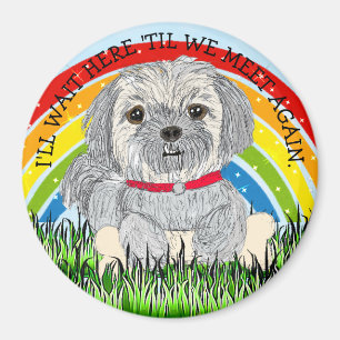 Rainbow Bridge  little Shiatsu or Llaso Apso Dog Magnet