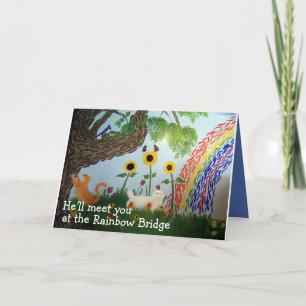 Rainbow Bridge Male Cat Sympathy Card