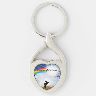 Rainbow Bridge Memorial for Rabbits Key Ring