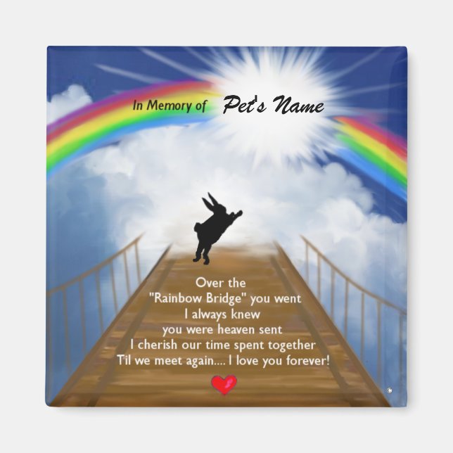 Rainbow Bridge Memorial for Rabbits Magnet (Front)
