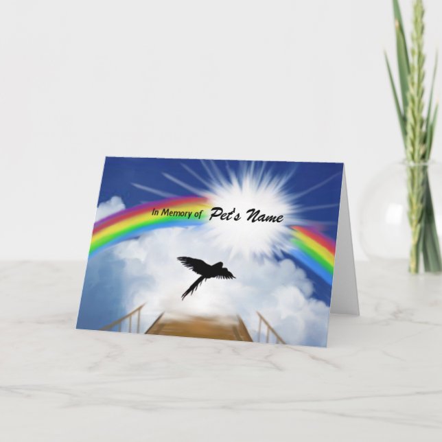 Rainbow Bridge Memorial Poem for Birds Card (Front)