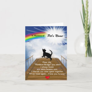 Rainbow Bridge Memorial Poem for Cats Card