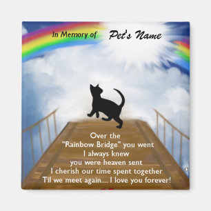 Rainbow Bridge Memorial Poem for Cats Magnet