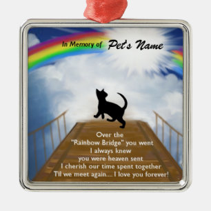 Rainbow Bridge Memorial Poem for Cats Metal Tree Decoration