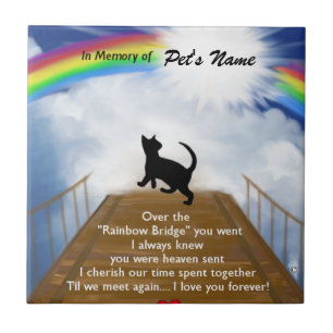 Rainbow Bridge Memorial Poem for Cats Tile