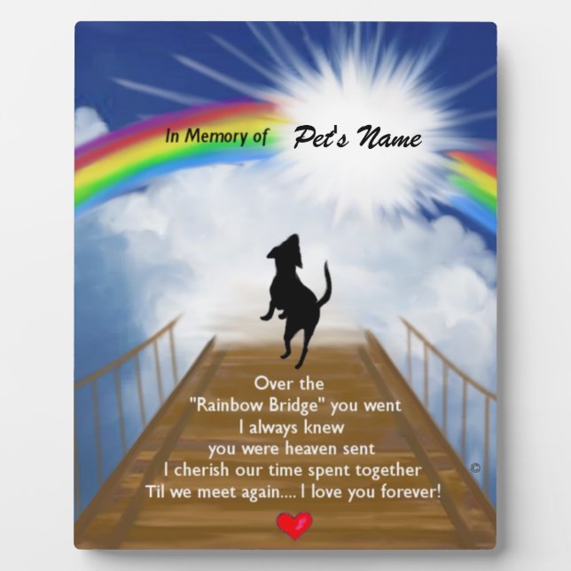 Rainbow Bridge Memorial Poem for Dogs Plaque (Front)
