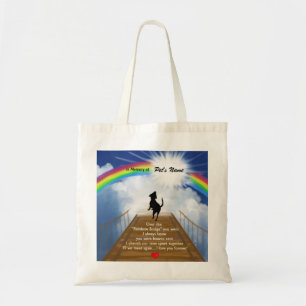 Rainbow Bridge Memorial Poem for Dogs Tote Bag