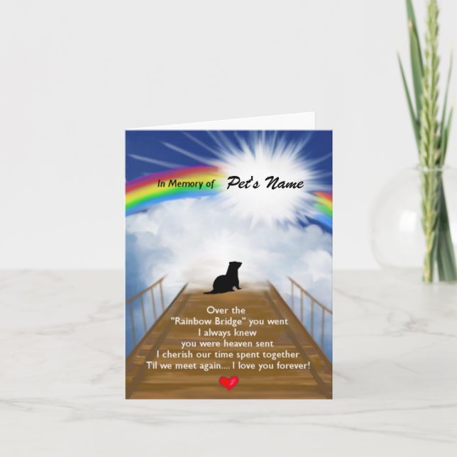 Rainbow Bridge Memorial Poem for Ferrets Card (Front)