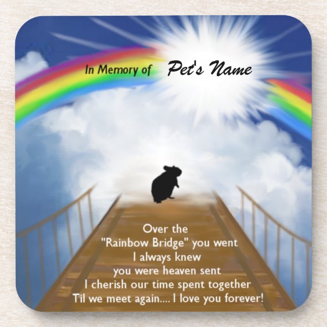 Rainbow Bridge Memorial Poem for Hamsters Coaster (Front)
