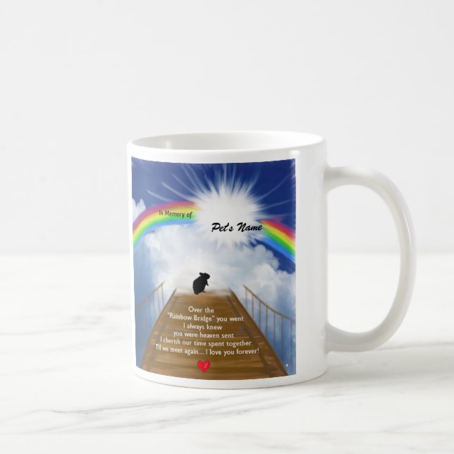 Rainbow Bridge Memorial Poem for Hamsters Coffee Mug (Right)