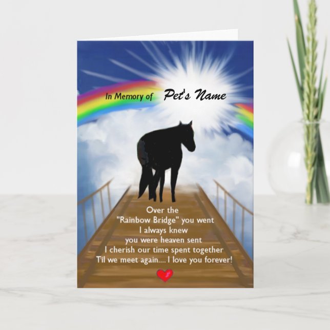 Rainbow Bridge Memorial Poem for Horses Card (Front)