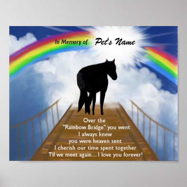 Rainbow Bridge Memorial Poem for Horses Poster (Front)