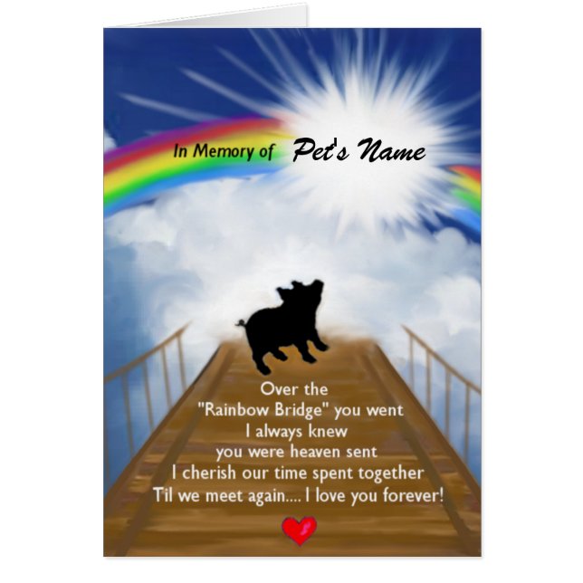 Rainbow Bridge Memorial Poem for Pigs (Front)
