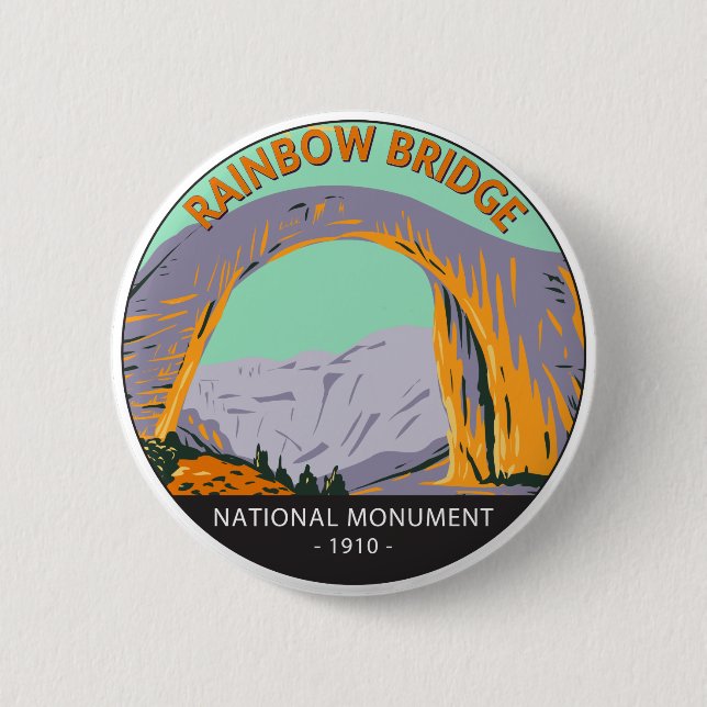 Rainbow Bridge National Monument Utah Vintage  6 Cm Round Badge (Front)