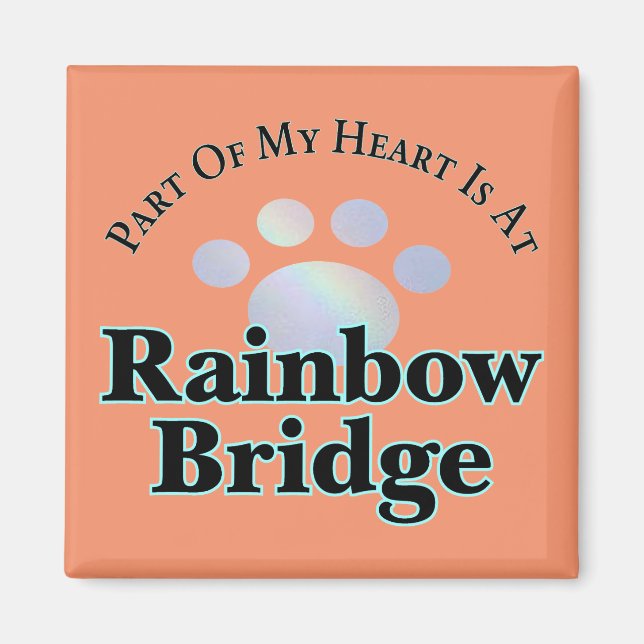 Rainbow Bridge Paw Square Magnet (Front)