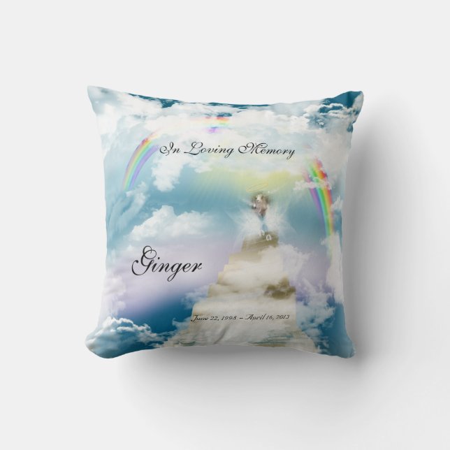 Rainbow Bridge Pet Goat Memorial Cushion (Front)