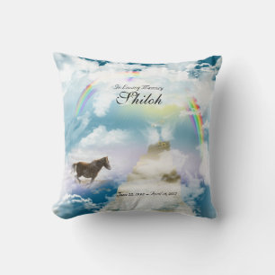 Rainbow Bridge Pet Horse Memorial Cushion