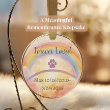 Rainbow Bridge Pet Loss Ornament | Interactive QR