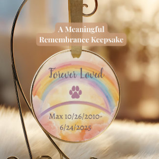 Rainbow Bridge Pet Loss Ornament | Interactive QR