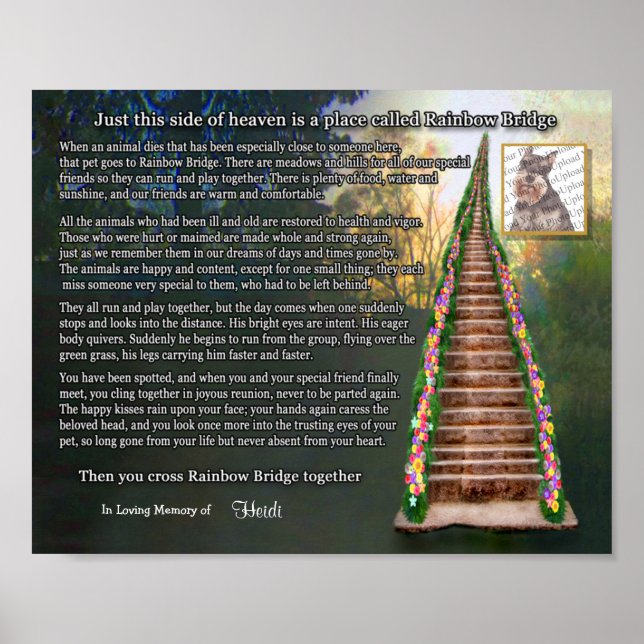 Rainbow Bridge Pet Loss Photo Wall Print (Front)