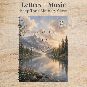 Rainbow Bridge Pet Memorial Journal with QR Code