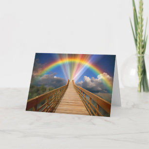 Rainbow Bridge Pet Memorial Loss Cat Dog Card