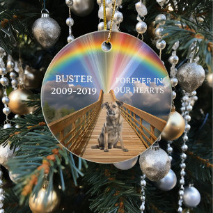 Rainbow Bridge Pet Memorial Loss Customise  Ceramic Tree Decoration