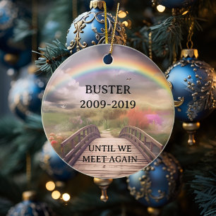 Rainbow Bridge Pet Memorial Loss Customise  Ceramic Tree Decoration