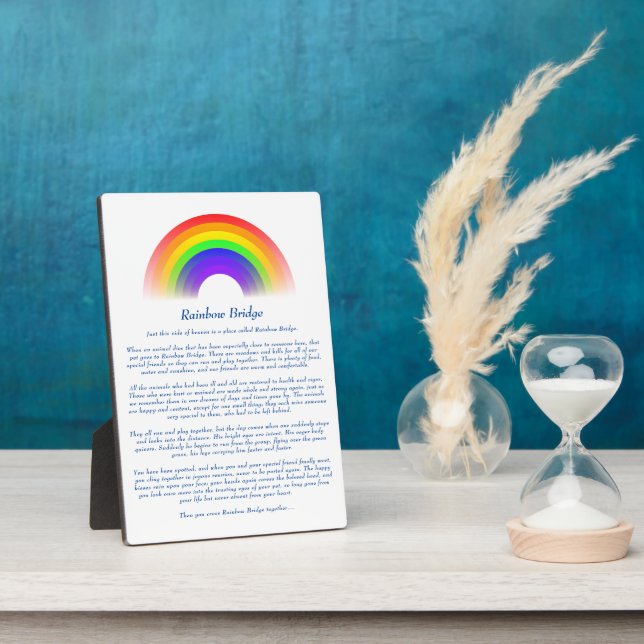 Rainbow Bridge Poem for Loss of Pet Plaque (Side)