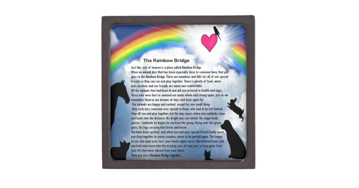 Rainbow Bridge Poem Keepsake Box | Zazzle.co.uk