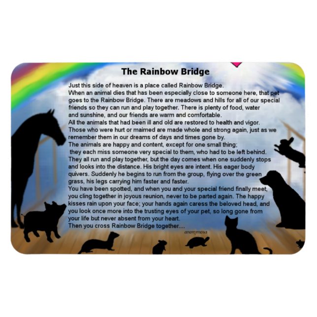 Rainbow Bridge Poem Magnet (Horizontal)