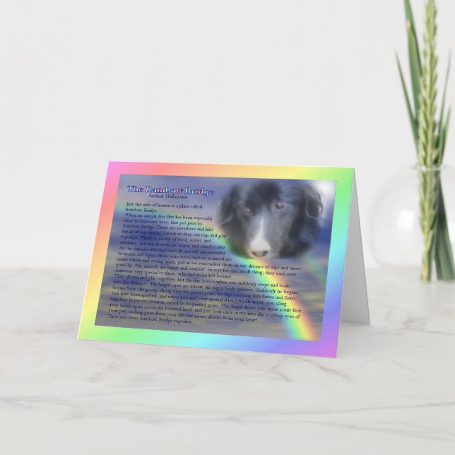 Rainbow Bridge Poem Pet Loss Sympathy Card (Front)
