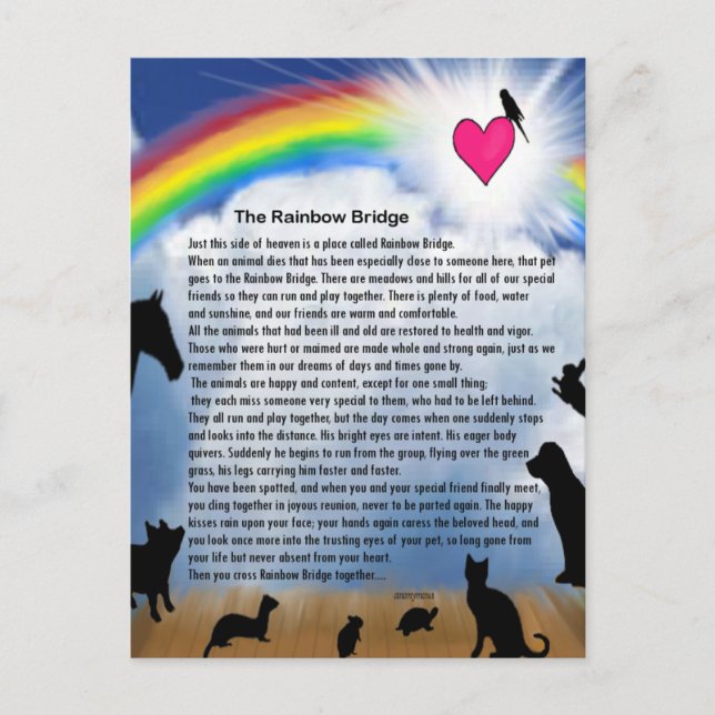 Rainbow Bridge Poem Postcard (Front)