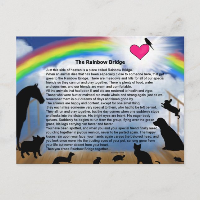 Rainbow Bridge Poem Postcard (Front)