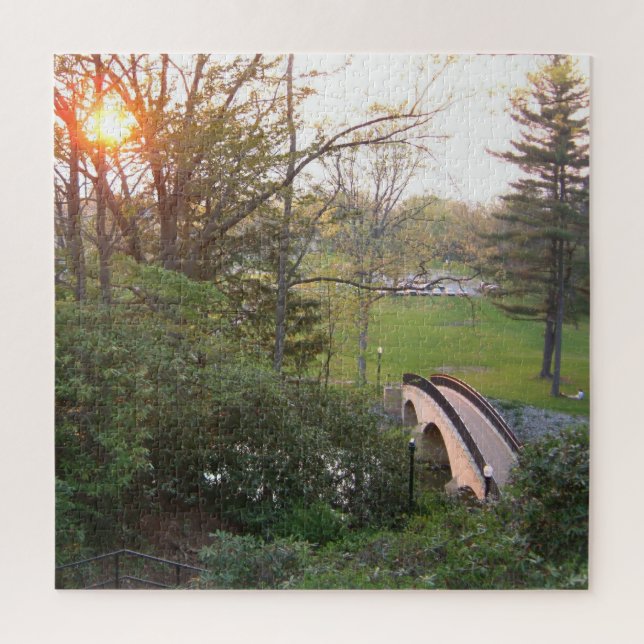 Rainbow Bridge Sunset at Grove City College Jigsaw Puzzle (Vertical)