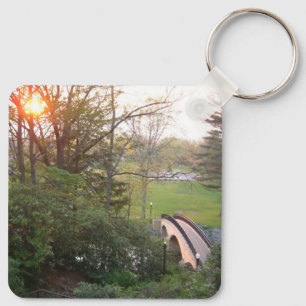 Rainbow Bridge Sunset at Grove City College Key Ring