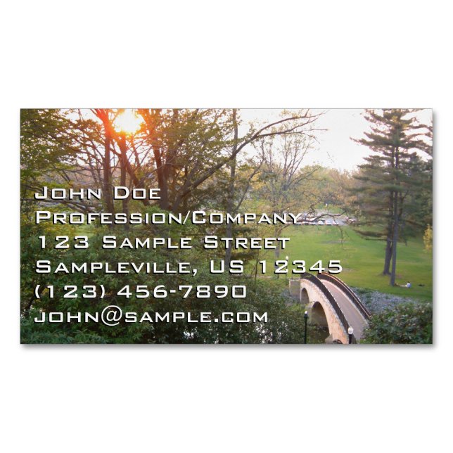 Rainbow Bridge Sunset at Grove City College Magnetic Business Card (Front)