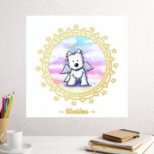Rainbow bridge Westie Angel Foil Print