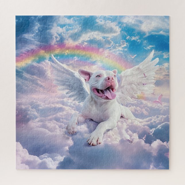 Rainbow Bridge, White Dog in Heaven  Jigsaw Puzzle (Vertical)